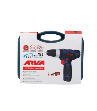 دريل شارژي آروا چكشي 12 ولت مدل 5841