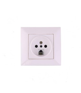 پريز تلفن جهان الكتريك مدل كارن ( سوكت دار )